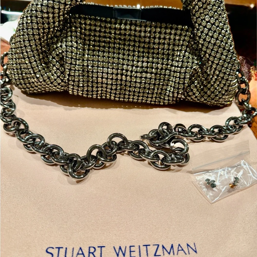 Stuart  Weitzman  Elegant Crystal-Embellished Evening Bag